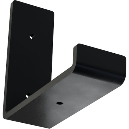 Ekena Millwork 2"W x 6"D x 5 1/2"H Steel Hanging Shelf Bracket, Powder Coated Black BKTM02X06X05HSPBL